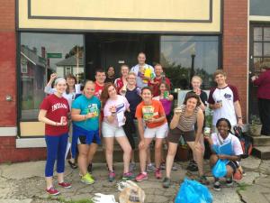 Samplarians outside the Mid-Ohio Workers Association office. Photo by Mike Hanck. Used with permission.
